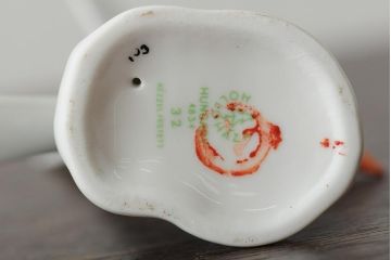 ハンガリー　HOLLOHAZA(ホロハーザ)　少女とカモメの陶器人形2個セット(オブジェ、置き物)(R-043541)