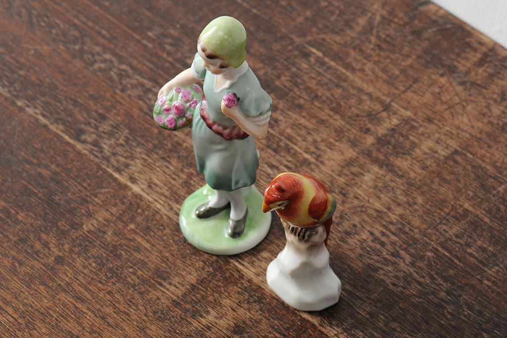 人気，新作 HEREND ヘレンド フィギュリン 2点セット 鳥 バード ブルー