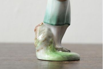 ハンガリー　HEREND(ヘレンド)　少女と鳥の置物2個セット(フィギリン、人形、西洋陶磁器)(R-043544)