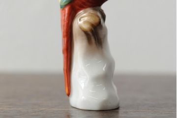 ハンガリー　HEREND(ヘレンド)　少女と鳥の置物2個セット(フィギリン、人形、西洋陶磁器)(R-043544)