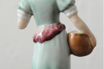 ハンガリー　HEREND(ヘレンド)　少女と鳥の置物2個セット(フィギリン、人形、西洋陶磁器)(R-043544)