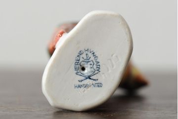 ハンガリー　HEREND(ヘレンド)　少女と鳥の置物2個セット(フィギリン、人形、西洋陶磁器)(R-043544)