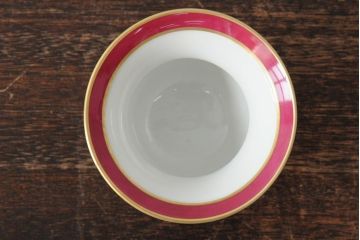 ハンガリー　HEREND(ヘレンド)　RO　ロスチャイルドバードと赤いラインが美しい花瓶2個セット(フラワーベース、西洋陶磁器)(R-043546)