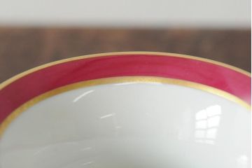 ハンガリー　HEREND(ヘレンド)　RO　ロスチャイルドバードと赤いラインが美しい花瓶2個セット(フラワーベース、西洋陶磁器)(R-043546)