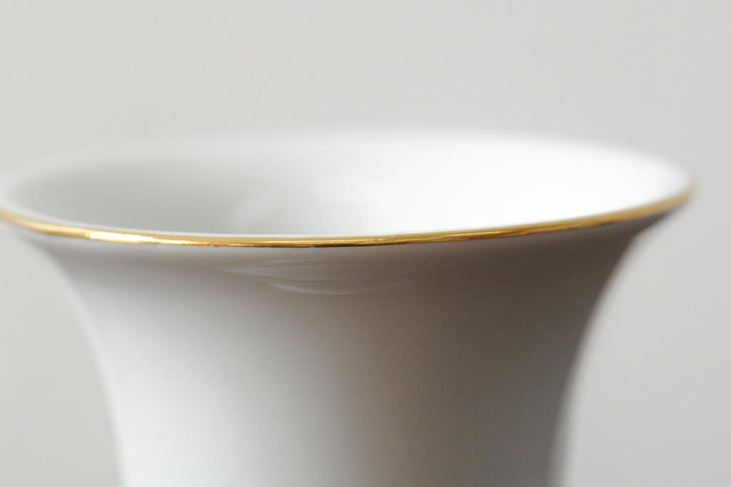 ハンガリー　HEREND(ヘレンド)　RO　ロスチャイルドバードと赤いラインが美しい花瓶2個セット(フラワーベース、西洋陶磁器)(R-043546)