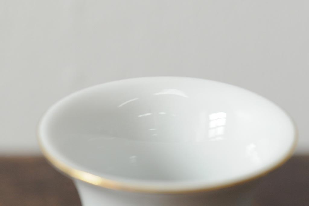 ハンガリー　HEREND(ヘレンド)　RO　ロスチャイルドバードと赤いラインが美しい花瓶2個セット(フラワーベース、西洋陶磁器)(R-043546)