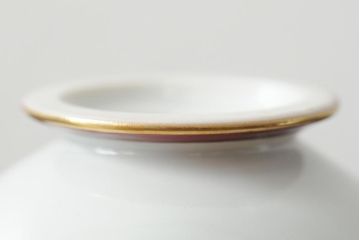 ハンガリー　HEREND(ヘレンド)　RO　ロスチャイルドバードと赤いラインが美しい花瓶2個セット(フラワーベース、西洋陶磁器)(R-043546)