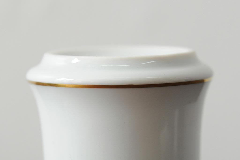 ハンガリー　HEREND(ヘレンド)　RO　ロスチャイルドバードと赤いラインが美しい花瓶2個セット(フラワーベース、西洋陶磁器)(R-043546)