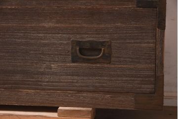 和製アンティーク　昭和初期　桐材　モダンな雰囲気の箪笥ローボード(引き出し、和タンス、ローチェスト、桐箪笥、桐たんす)(R-043552)