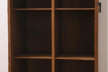 アンティーク家具　ヒノキ材　木の風合いが味わい深いマス目棚(オープンラック、シェルフ)(R-043556)