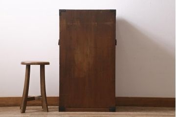 アンティーク家具　ヒノキ材　木の風合いが味わい深いマス目棚(オープンラック、シェルフ)(R-043556)