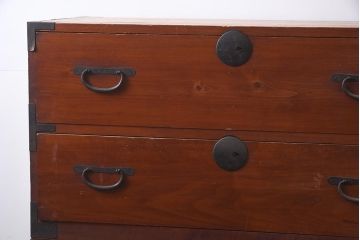 アンティーク家具　和製　大正昭和初期　前面ヒノキ材　味わい深い趣漂う重ね箪笥(和箪笥、衣装箪笥)(R-043558)