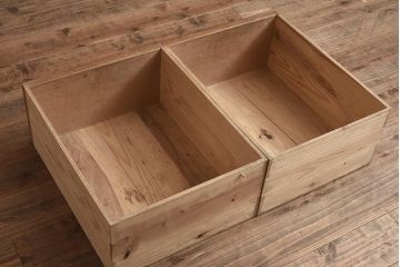 アンティーク家具　和製アンティーク　大正昭和初期　ヒノキ材　ダイヤガラスがレトロ!両面引き戸のガラス戸棚(収納棚、キャビネット)(R-043560)