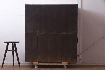 アンティーク家具　和製アンティーク　明治期　 観音開き戸　十字金具が魅力的な重ね箪笥(観音箪笥、衣装箪笥、引き出し)(R-043562)