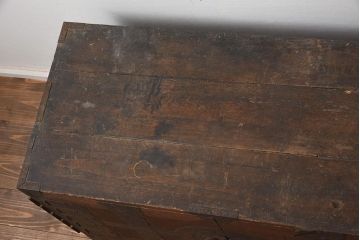 アンティーク家具　和製アンティーク　明治期　 観音開き戸　十字金具が魅力的な重ね箪笥(観音箪笥、衣装箪笥、引き出し)(R-043562)