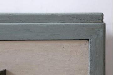 レトロ家具　フレンチカラーがかわいらしいペイントチェスト(引き出し、タンス)(R-043571)