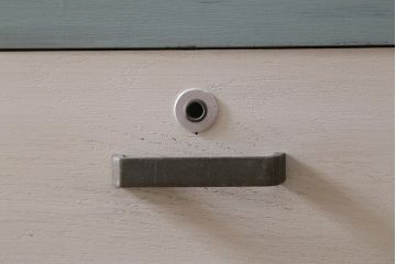 レトロ家具　フレンチカラーがかわいらしいペイントチェスト(引き出し、タンス)(R-043571)