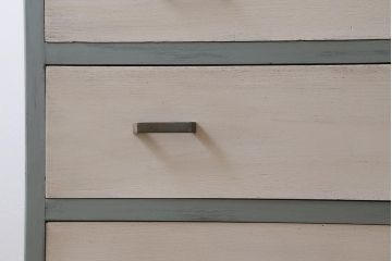 レトロ家具　フレンチカラーがかわいらしいペイントチェスト(引き出し、タンス)(R-043571)