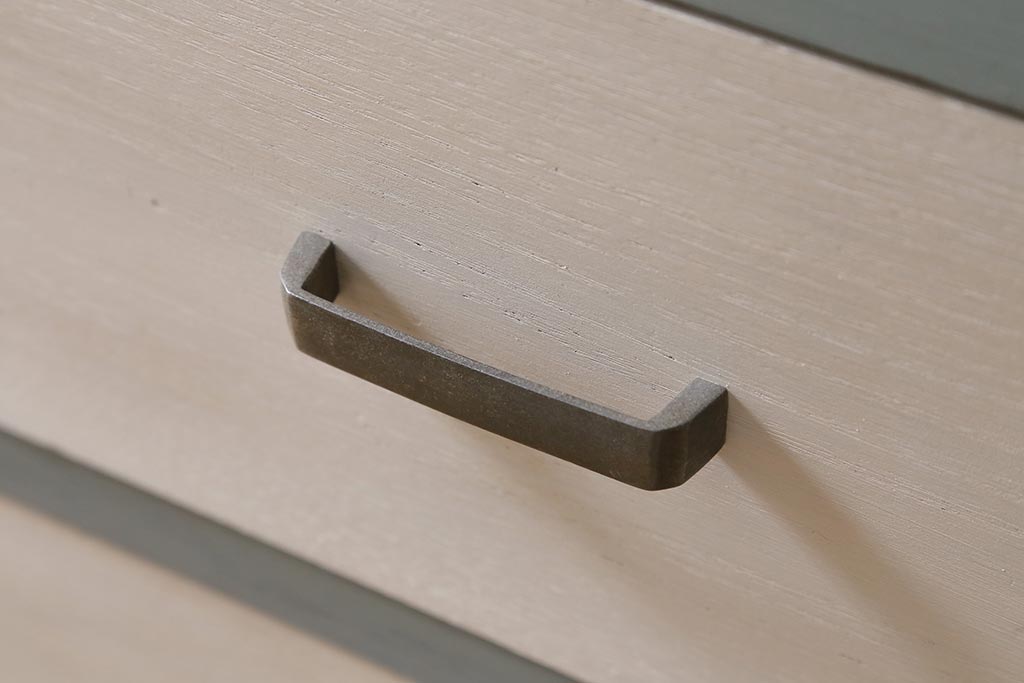 レトロ家具　フレンチカラーがかわいらしいペイントチェスト(引き出し、タンス)(R-043571)
