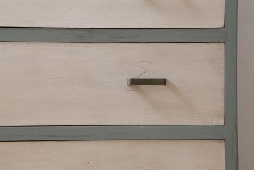 レトロ家具　フレンチカラーがかわいらしいペイントチェスト(引き出し、タンス)(R-043571)