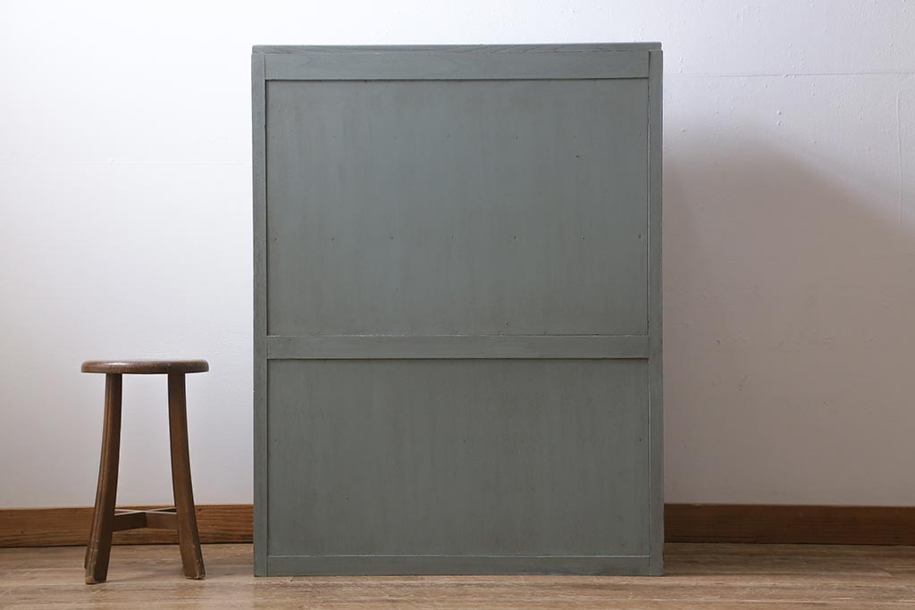 レトロ家具　フレンチカラーがかわいらしいペイントチェスト(引き出し、タンス)(R-043571)