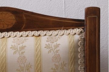 アンティーク家具　フランスアンティーク　1920年頃　ウォールナット材　象嵌が凝った印象を与えるチェア(椅子)(R-043576)