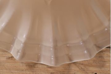 ヴィンテージ照明　イギリスビンテージ　フロストガラス　フリルが可愛いペンダントライト(シェード、天井照明)(R-043583)