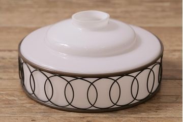 アンティーク照明　和製アンティーク　昭和初期　セルロイド　重なり合う丸のデザインが目を引く吊り下げ照明(シェード、天井照明、電笠)(R-043585)