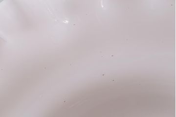 アンティーク照明　昭和初期　おたるガラス　緑縁　フリルシェードの天井照明(北一硝子?ランプシェード、電笠、花笠)(R-043588)