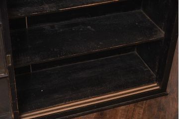 アンティーク家具　和製アンティーク　大正昭和初期　引き出し付の重ねガラス戸棚(キャビネット、収納棚)(R-043598)