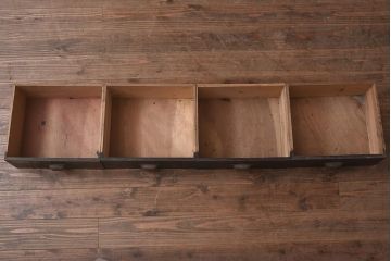 アンティーク家具　和製アンティーク　大正昭和初期　引き出し付の重ねガラス戸棚(キャビネット、収納棚)(R-043598)