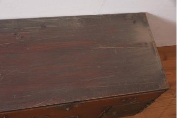 アンティーク家具　明治期　前面ケヤキ材　古い質感が味わい深い重ね箪笥(引き出し、衣装箪笥)(R-043600)