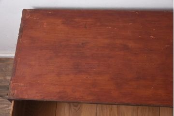 アンティーク家具　明治大正期　前面ケヤキ材　迫力ある金具の仙台箪笥ローボード(野郎箪笥、時代箪笥、衣装箪笥、テレビ台)(R-043602)