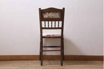 アンティーク家具　フランスアンティーク　ウォールナット材　象嵌入りの上品なチェア(椅子)(R-043605)