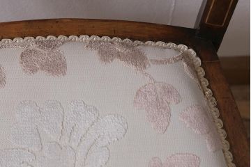 アンティーク家具　フランスアンティーク　ウォールナット材　象嵌入りの上品なチェア(椅子)(R-043605)