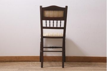 アンティーク家具　フランスアンティーク　ウォールナット材　象嵌入りの上品なチェア(椅子)(R-043606)
