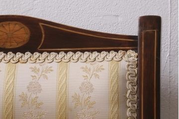 アンティーク家具　フランスアンティーク　ウォールナット材　象嵌入りの上品なチェア(椅子)(R-043606)