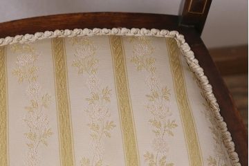 アンティーク家具　フランスアンティーク　ウォールナット材　象嵌入りの上品なチェア(椅子)(R-043606)