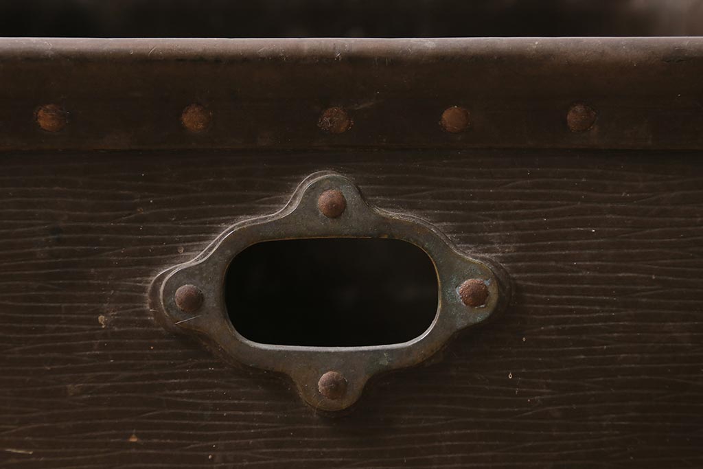 アンティーク雑貨　戦前　高級髪洗粉　百万弗　ボテ箱(収納箱)(R-043608)