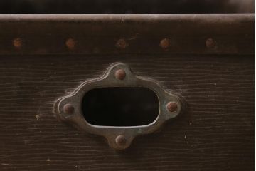 アンティーク雑貨　戦前　高級髪洗粉　百万弗　ボテ箱(収納箱)(R-043608)