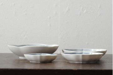 中古　MEISSEN(マイセン)　ブルーオニオン　ディッシュ4点セット(プレート、小皿、洋食器)(R-043610)