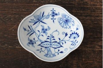 中古　MEISSEN(マイセン)　ブルーオニオン　ディッシュ4点セット(プレート、小皿、洋食器)(R-043610)