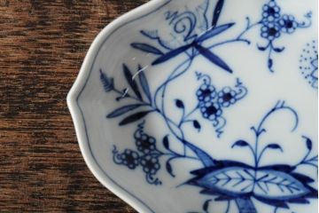 中古　MEISSEN(マイセン)　ブルーオニオン　ディッシュ4点セット(プレート、小皿、洋食器)(R-043610)