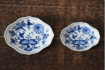 中古　MEISSEN(マイセン)　ブルーオニオン　ディッシュ4点セット(プレート、小皿、洋食器)(R-043610)