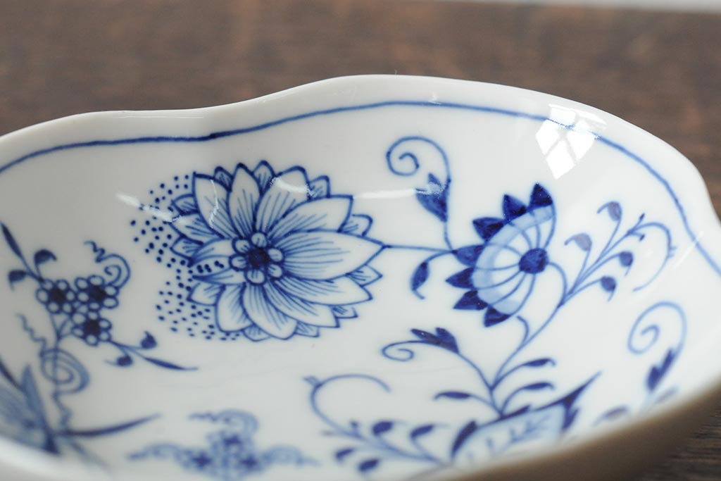 中古　MEISSEN(マイセン)　ブルーオニオン　ディッシュ4点セット(プレート、小皿、洋食器)(R-043610)