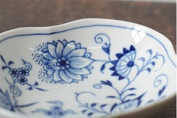 中古　MEISSEN(マイセン)　ブルーオニオン　ディッシュ4点セット(プレート、小皿、洋食器)(R-043610)