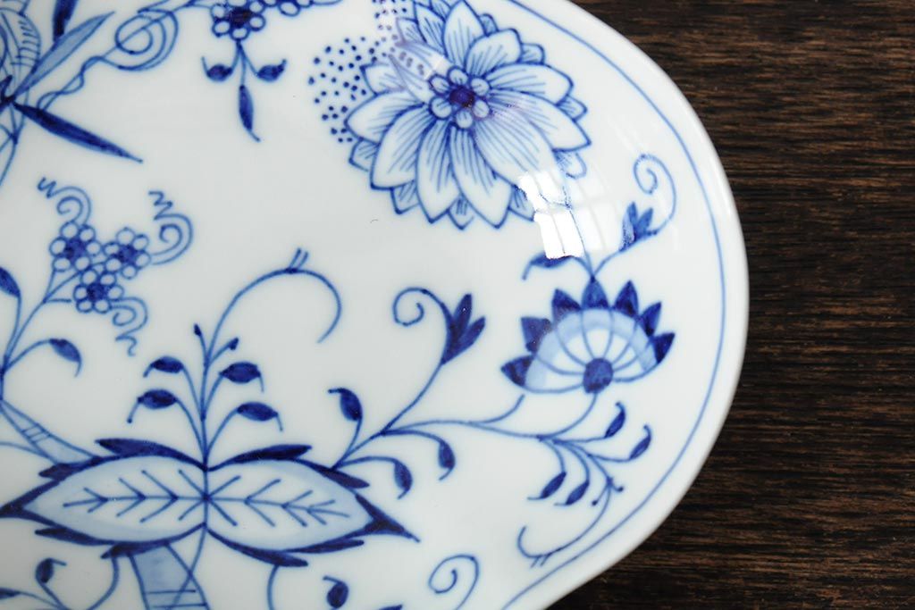 中古　MEISSEN(マイセン)　ブルーオニオン　ディッシュ4点セット(プレート、小皿、洋食器)(R-043610)