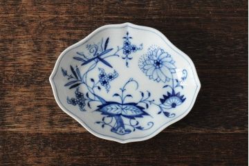 中古　MEISSEN(マイセン)　ブルーオニオン　ディッシュ4点セット(プレート、小皿、洋食器)(R-043610)