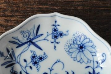 中古　MEISSEN(マイセン)　ブルーオニオン　ディッシュ4点セット(プレート、小皿、洋食器)(R-043610)