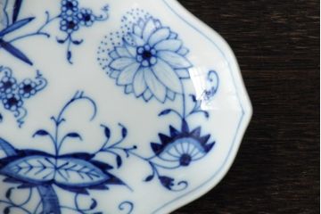 中古　MEISSEN(マイセン)　ブルーオニオン　ディッシュ4点セット(プレート、小皿、洋食器)(R-043610)